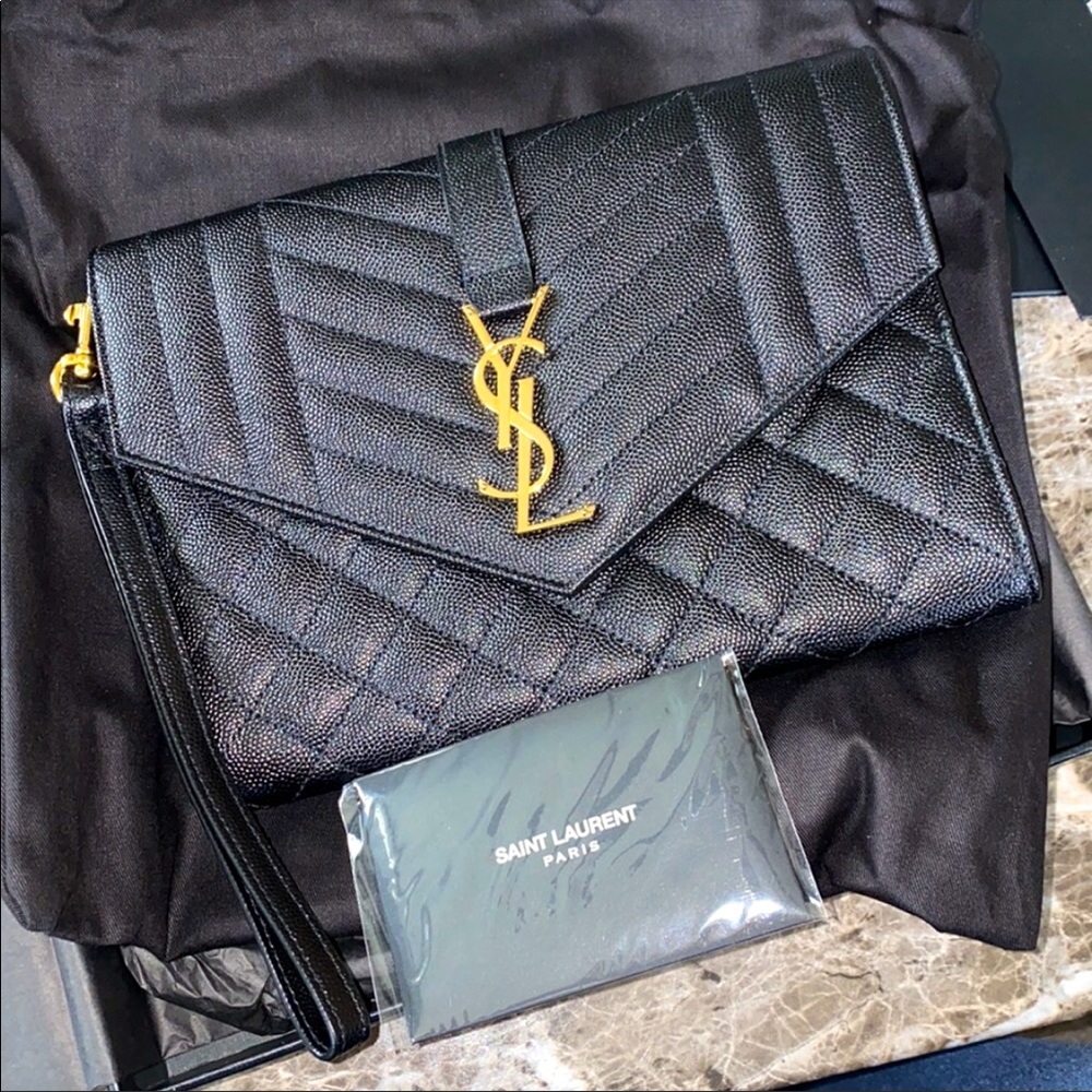 YSL monogram clutch